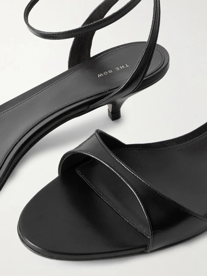The Row - Vika Leather Sandals - Black - Image 4