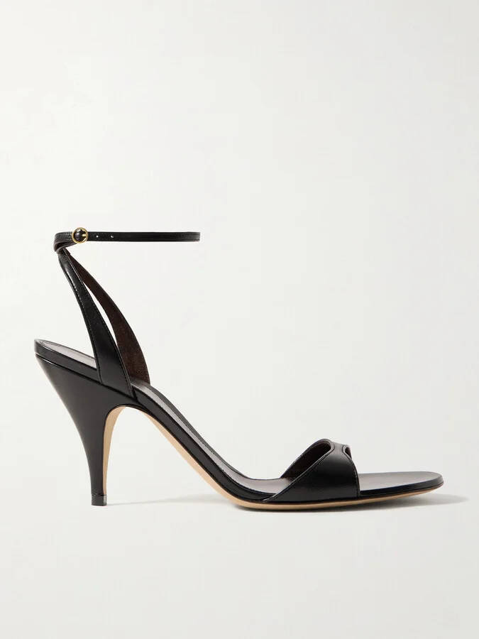 The Row - Vika Leather Sandals - Black
