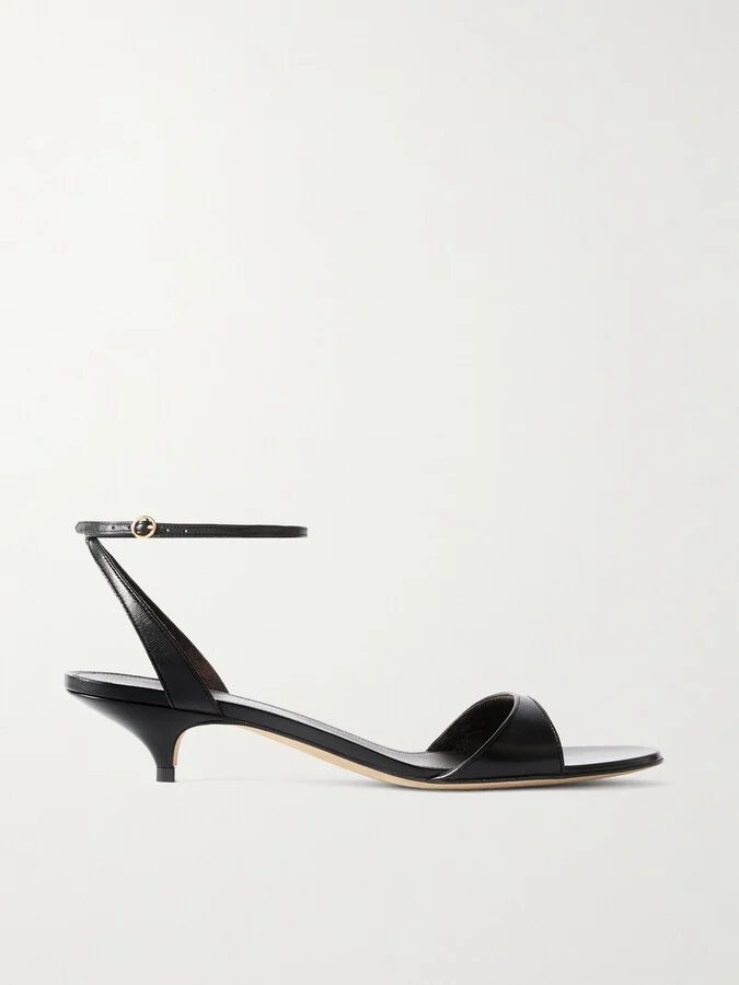 The Row - Vika Leather Sandals - Black