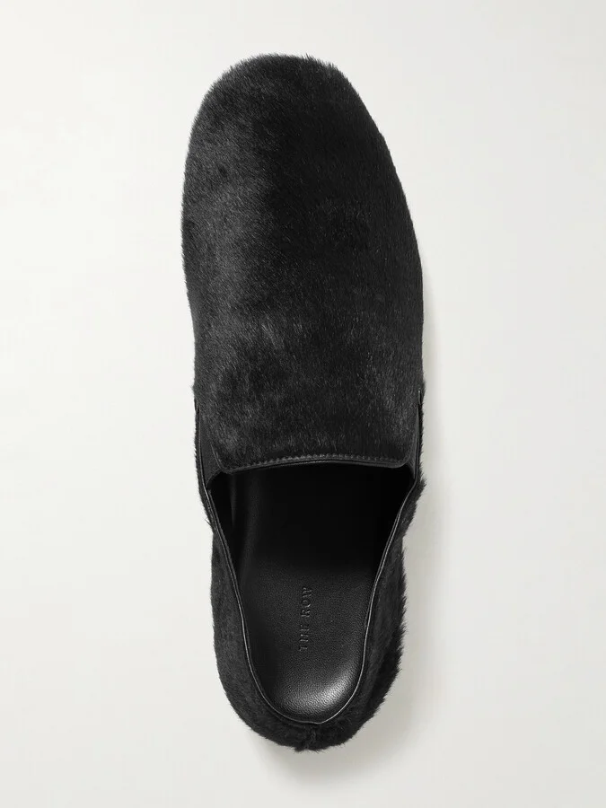 The Row - Vincit Calf Hair Loafers - Black - Image 5