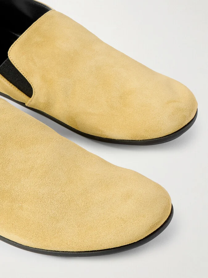 The Row - Vincit Suede Loafers - Yellow - Image 4