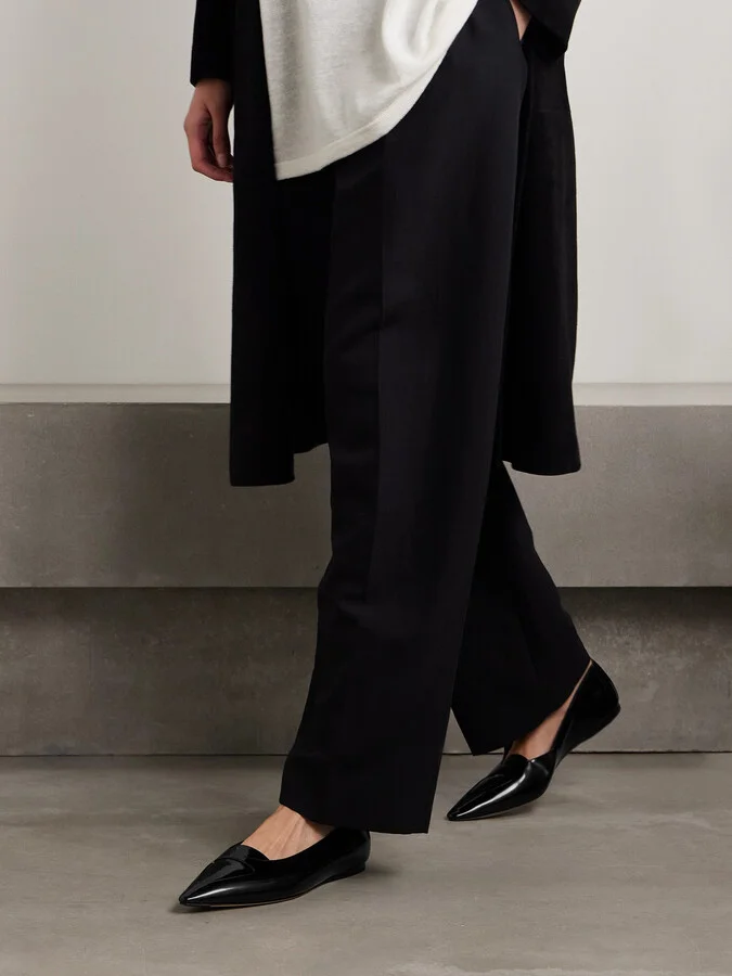 The Row - Viv Glossed-leather Ballet Flats - Black - Image 2