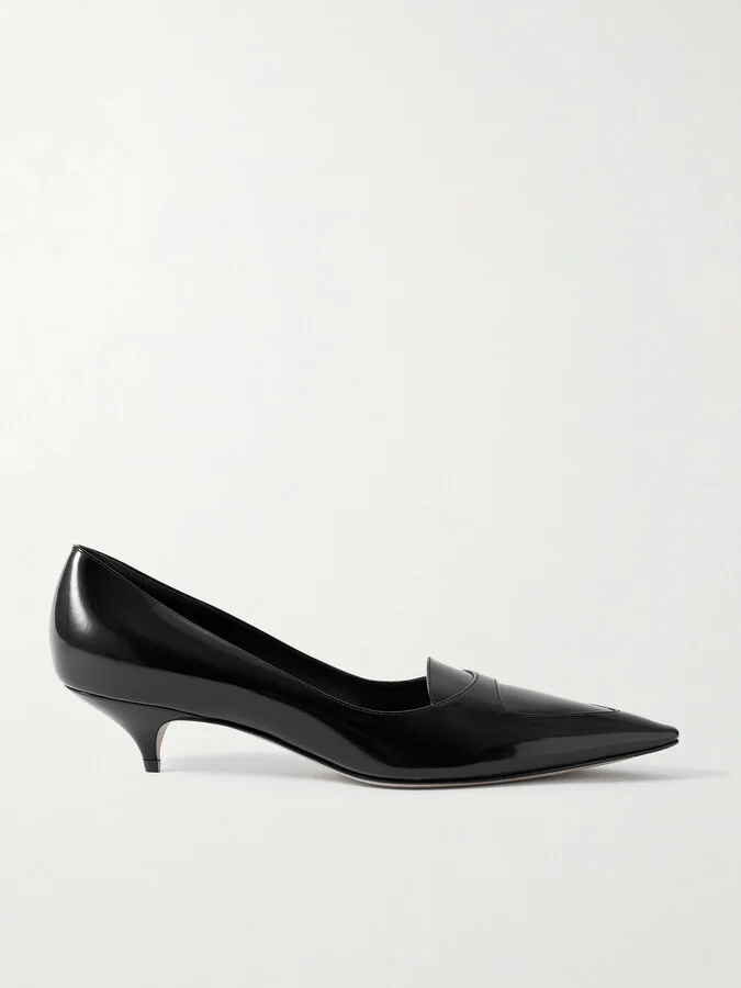 The Row - Viv Glossed-leather Pumps - Black