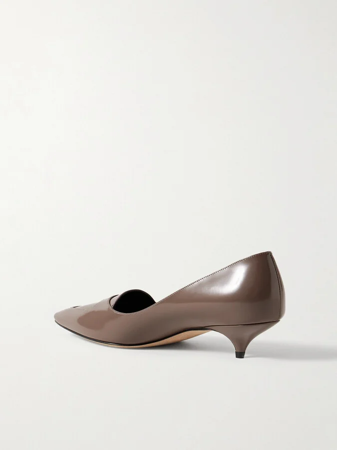 The Row - Viv Glossed-leather Pumps - Brown - Image 3