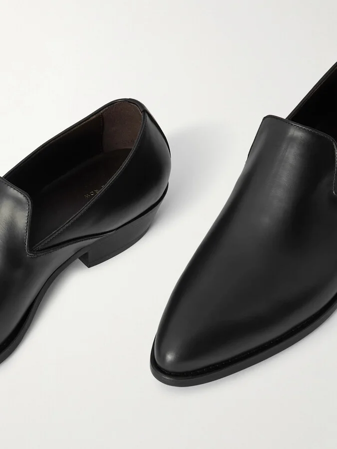 The Row - Western Leather Loafers - Black - Image 4