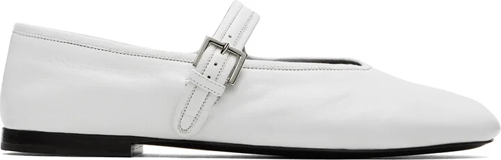 The Row White Boheme MJ Ballerina Flats