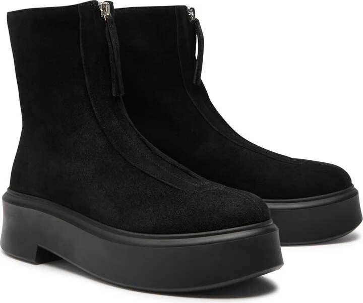 The Row Zipped 1 Suede Ankle Boots - Image 2