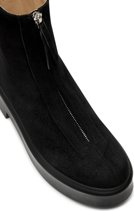 The Row Zipped 1 Suede Ankle Boots - Image 4
