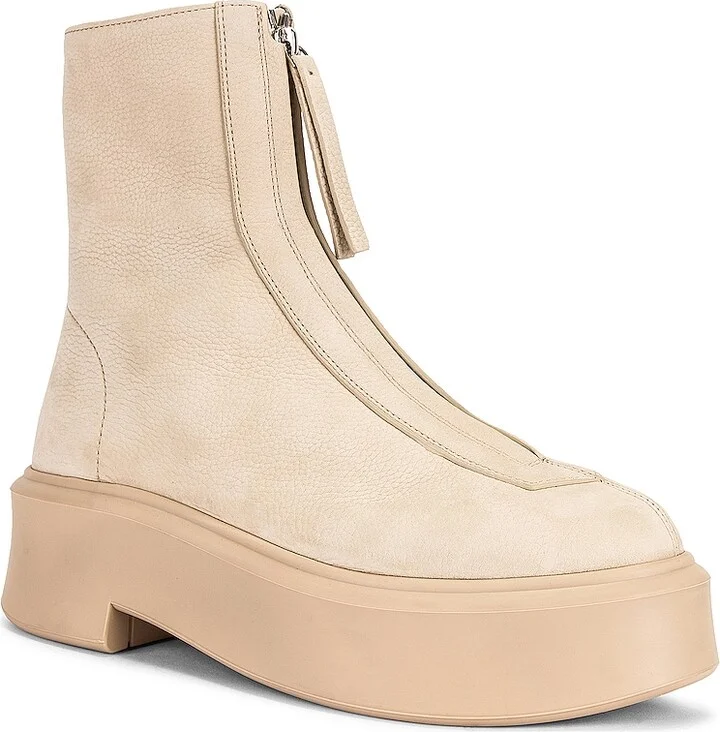 The Row Zipped Booties in Beige - Image 2