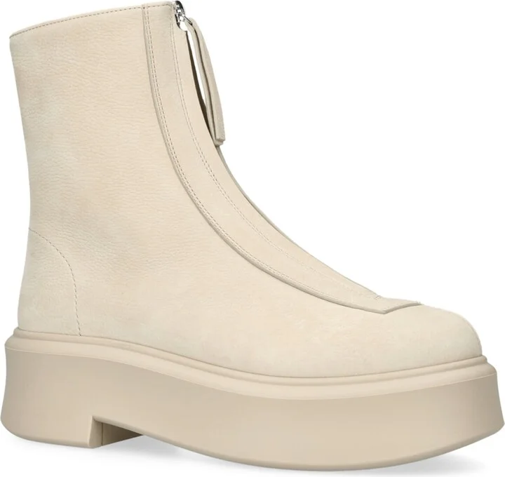 The Row Zipped Leather Ankle Boots 50