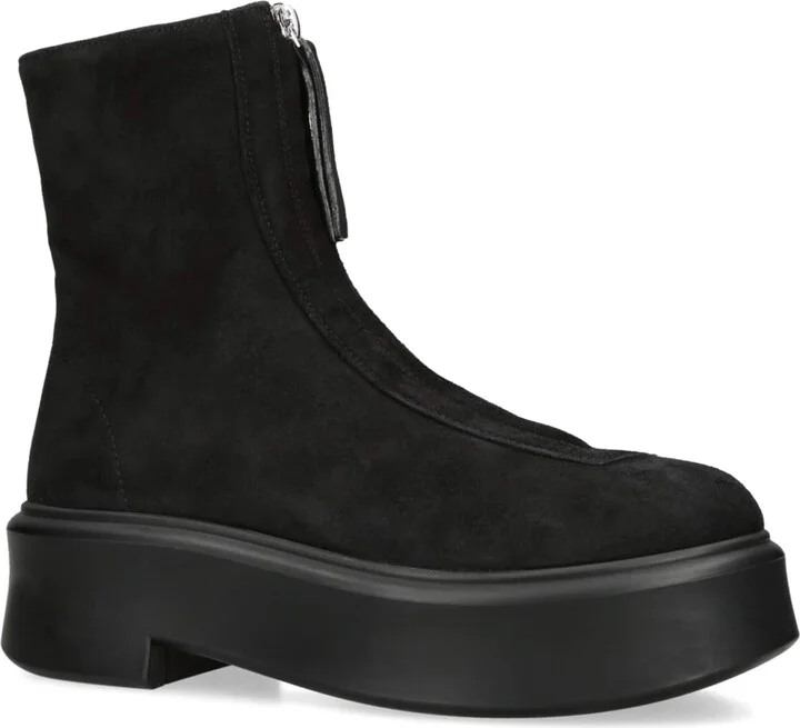 The Row Zipped Suede Ankle Boots 50 - Image 3