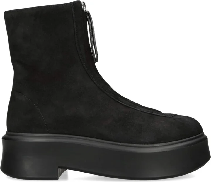 The Row Zipped Suede Ankle Boots 50