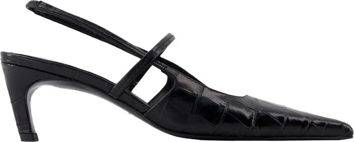 The Sharp Slingback - TOTEME - Leather - Black