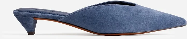 The Simone Kitten-Heel Mules in Suede