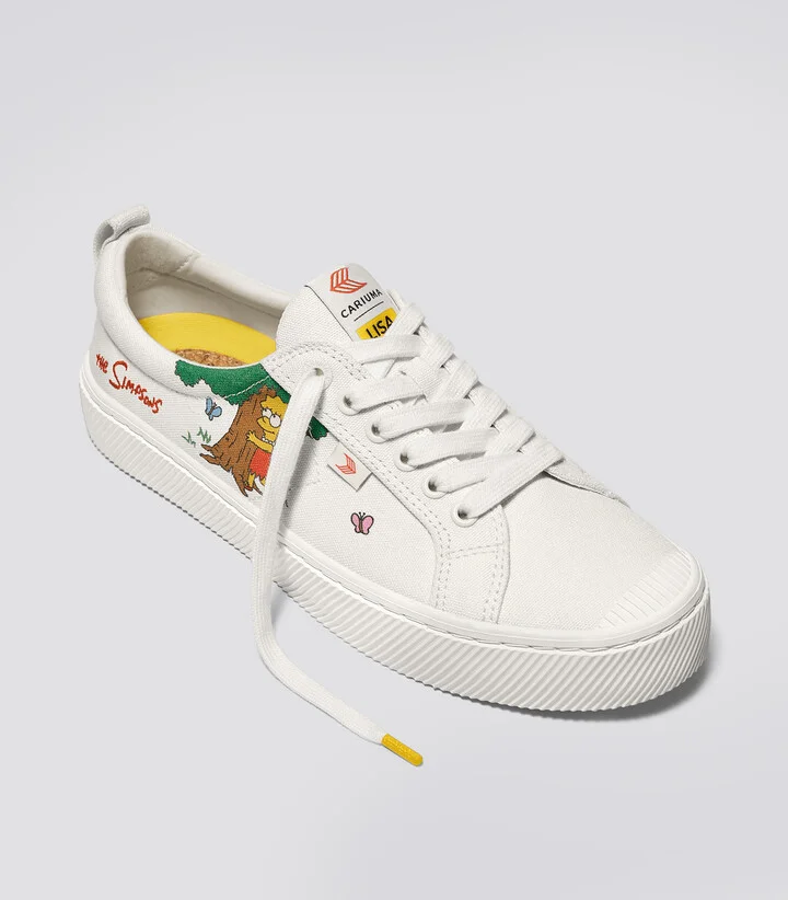 The Simpsons OCA Low White Canvas Lisa Tree Sneaker Women - Image 2