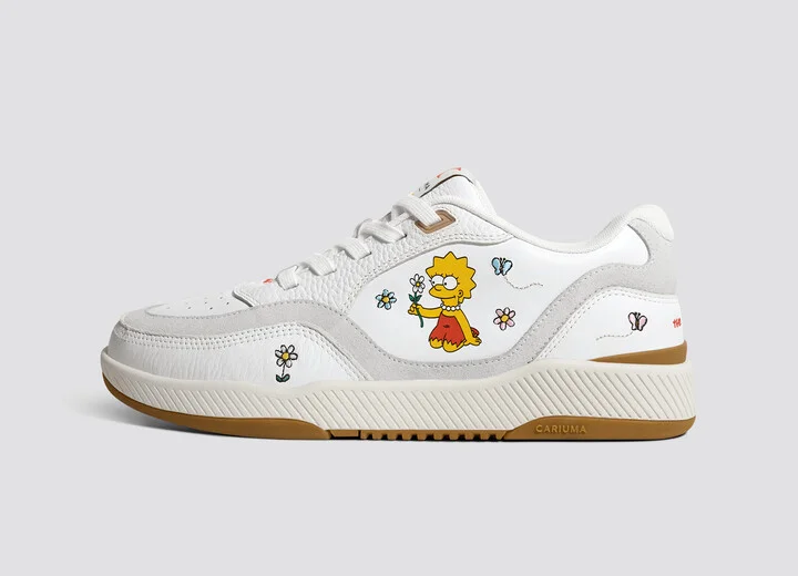 The Simpsons UBA White Leather Lisa Flowers Sneaker Women - Image 3