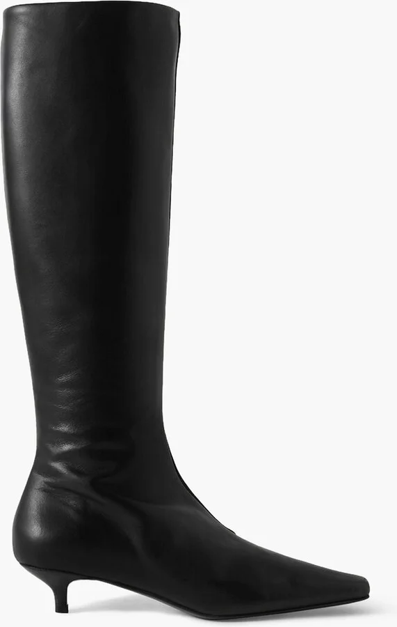 The Slim leather and suede knee boots