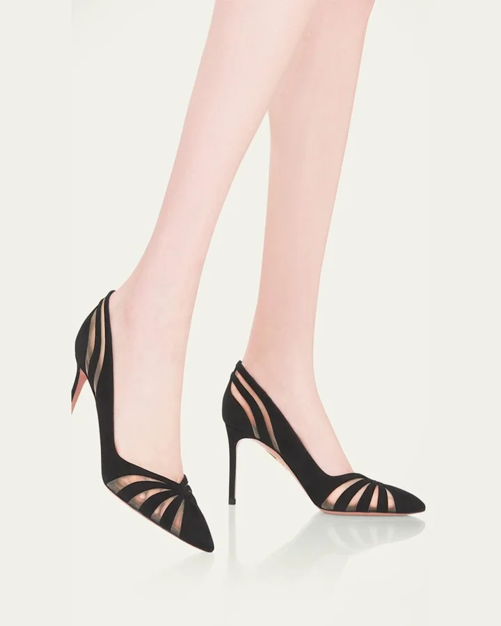 The Spy Suede Mesh Pumps - Image 4