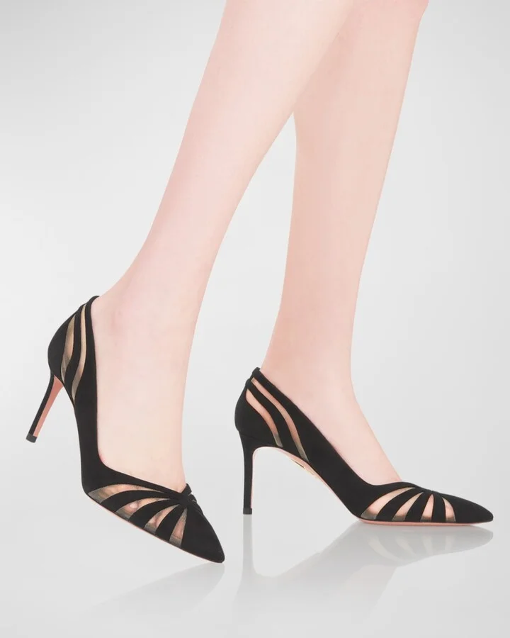 The Spy Suede Mesh Pumps - Image 5