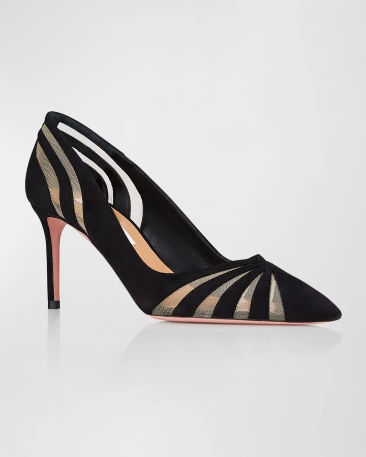 The Spy Suede Mesh Pumps - Image 8