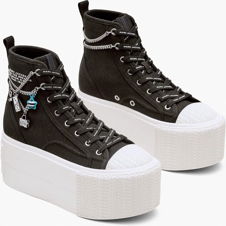 The Sticker Charm Platform High Top Sneaker - Black