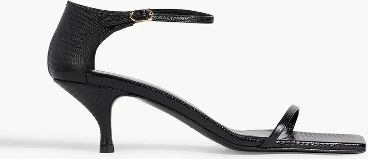The Strappy lizard-effect leather sandals