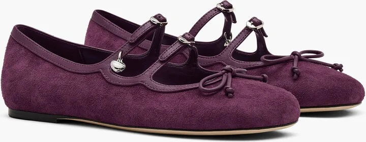 The Suede Kiki Ballerina - Dark Plum