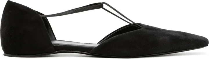The T-Strap suede ballerina shoes