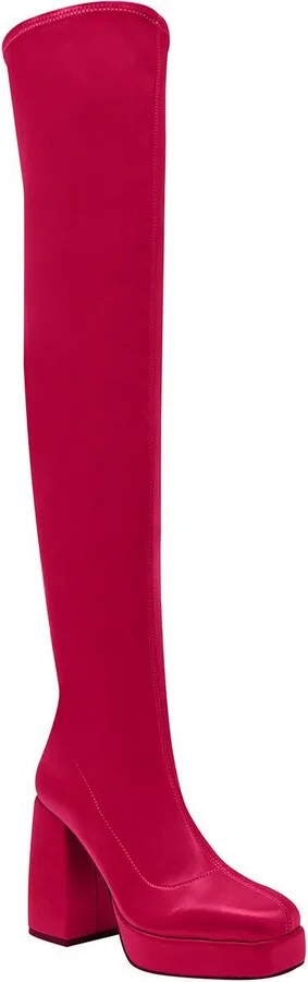 THE UPLIFT OTK Womens Faux Leather Platform Over-The-Knee Boots