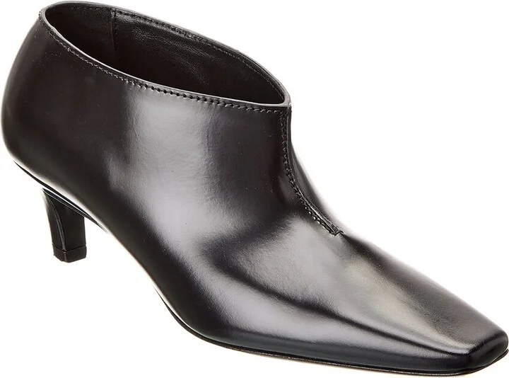 The Wide Leather Bootie