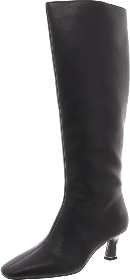 The Zaharrah Boot Womens Zipper Faux Leather Knee-High Boots