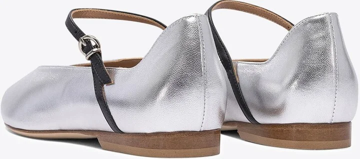Théa Laminated Leather Ballet Flats - Image 3