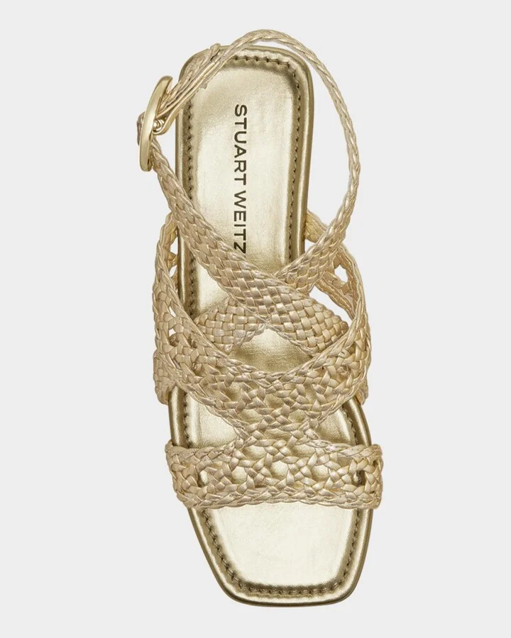 Thea Metallic Braided Slingback Sandals - Image 5