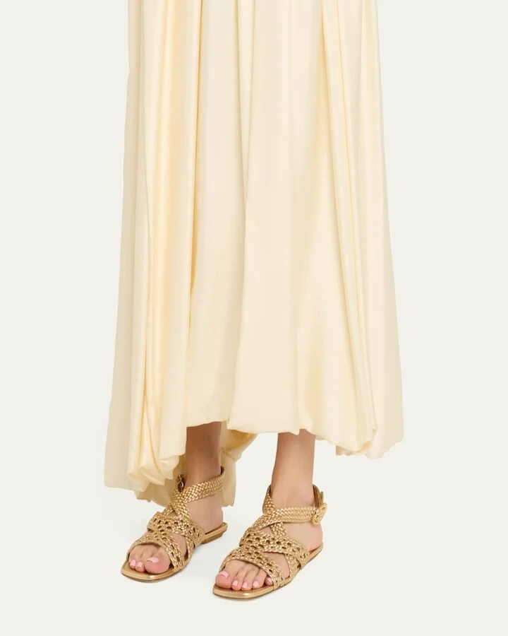 Thea Metallic Braided Slingback Sandals - Image 5