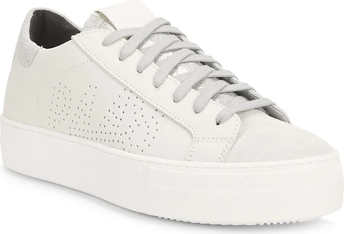 Thea Perforated Leather Platform Sneakers - Image 2