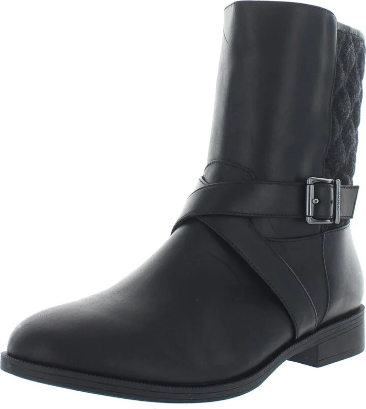 Thea Womens Leather Quilted Ankle Boots