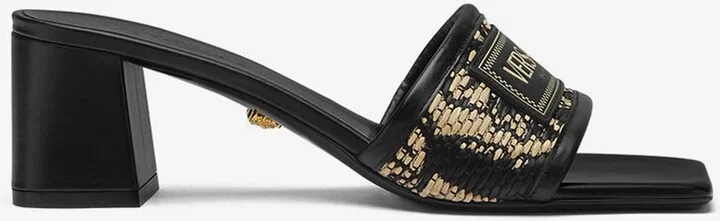 Theia 55 Barocco Woven Raffia Mules