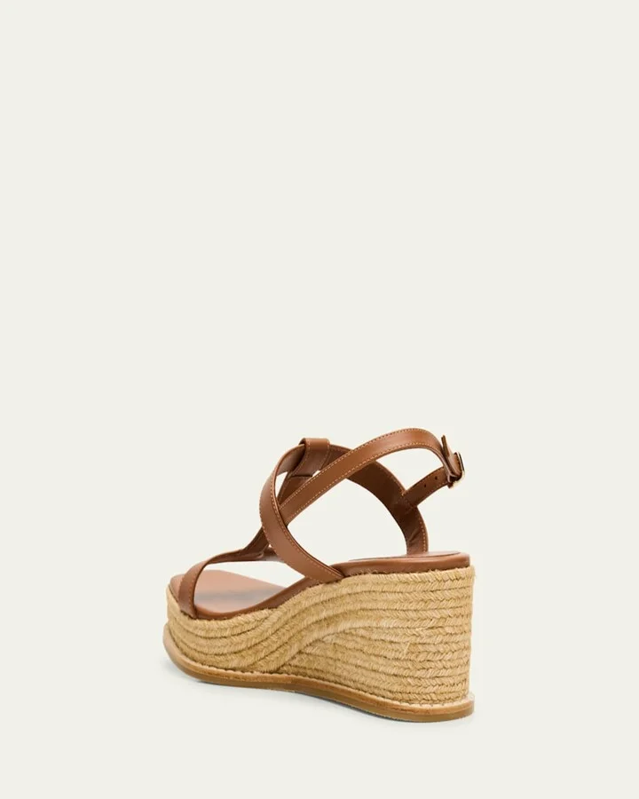 Theia 60 Leather Wedge Sandals - Image 2