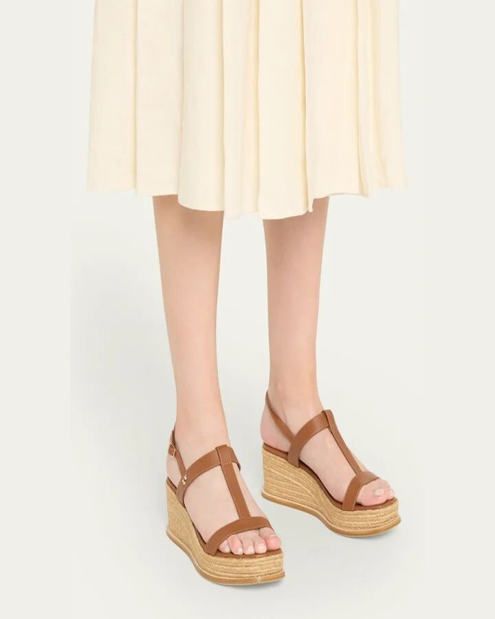 Theia 60 Leather Wedge Sandals - Image 8