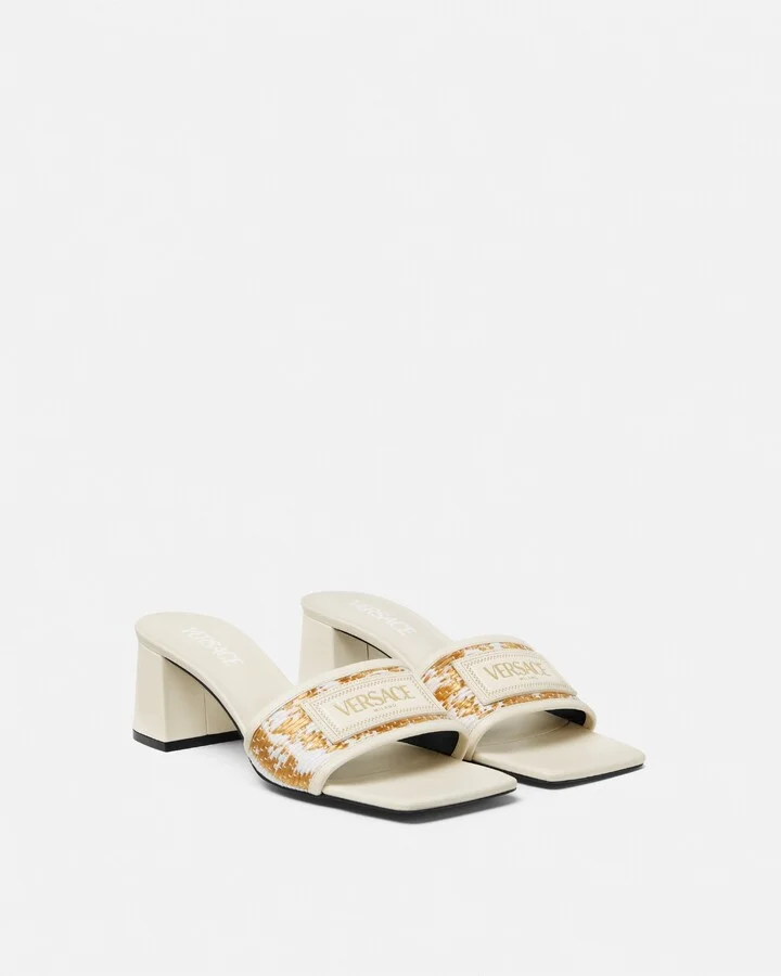 Theia Barocco Raffia Mules 55 mm - Image 2