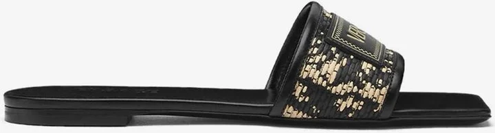 Theia Barocco Woven Raffia Flat Sandals