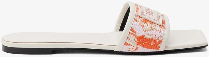 Theia Barocco Woven Raffia Flat Sandals