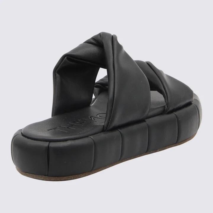 Themoirè Black Faux Leather Phenix Flats - Image 2