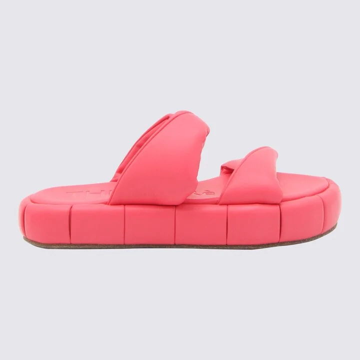 Themoirè Raspberry Faux Leather Phenix Flats