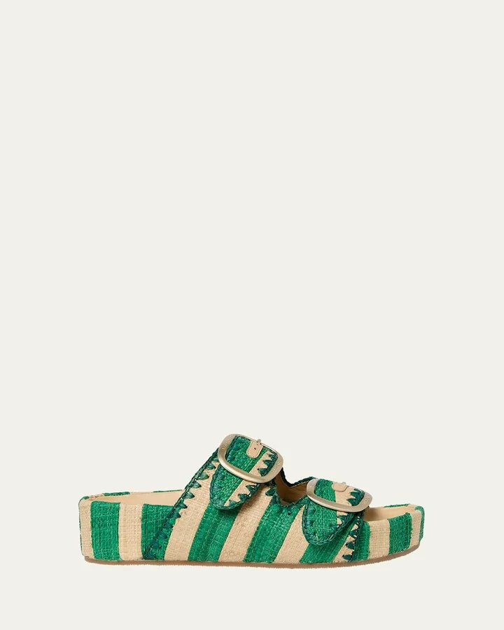 Theo Striped Two-Band Sandals