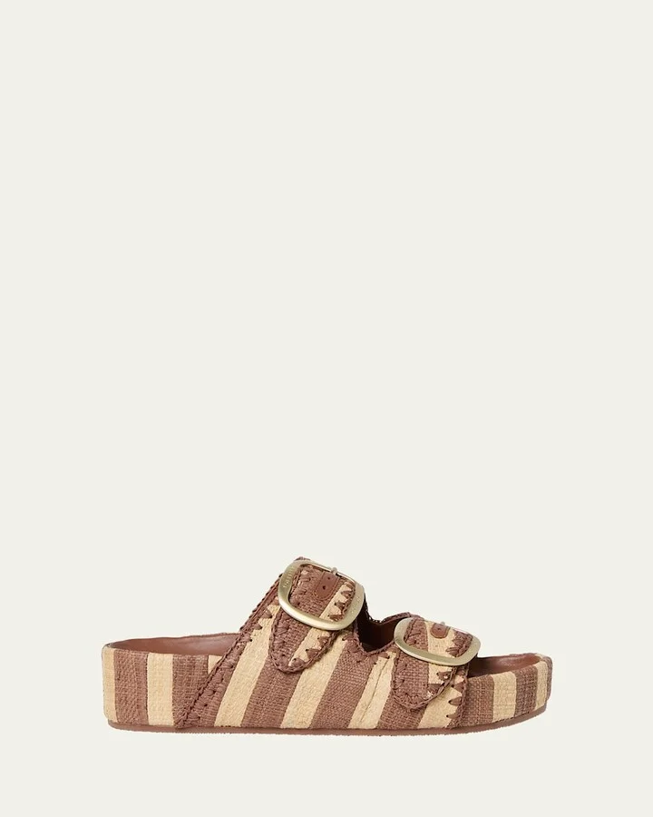Theo Striped Two-Band Sandals