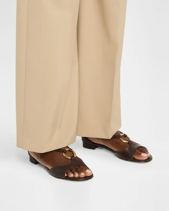 Theodo T-Strap Leather Sandals - Image 3