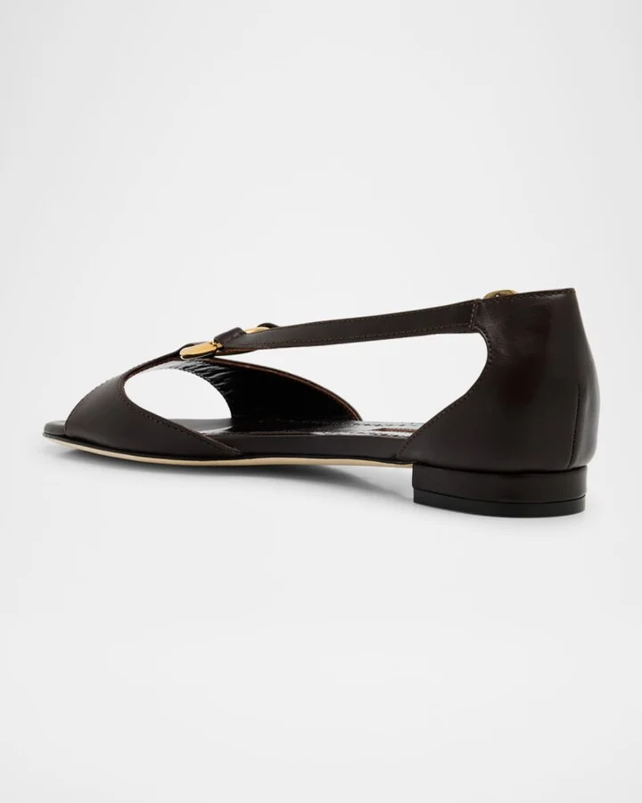 Theodo T-Strap Leather Sandals - Image 4