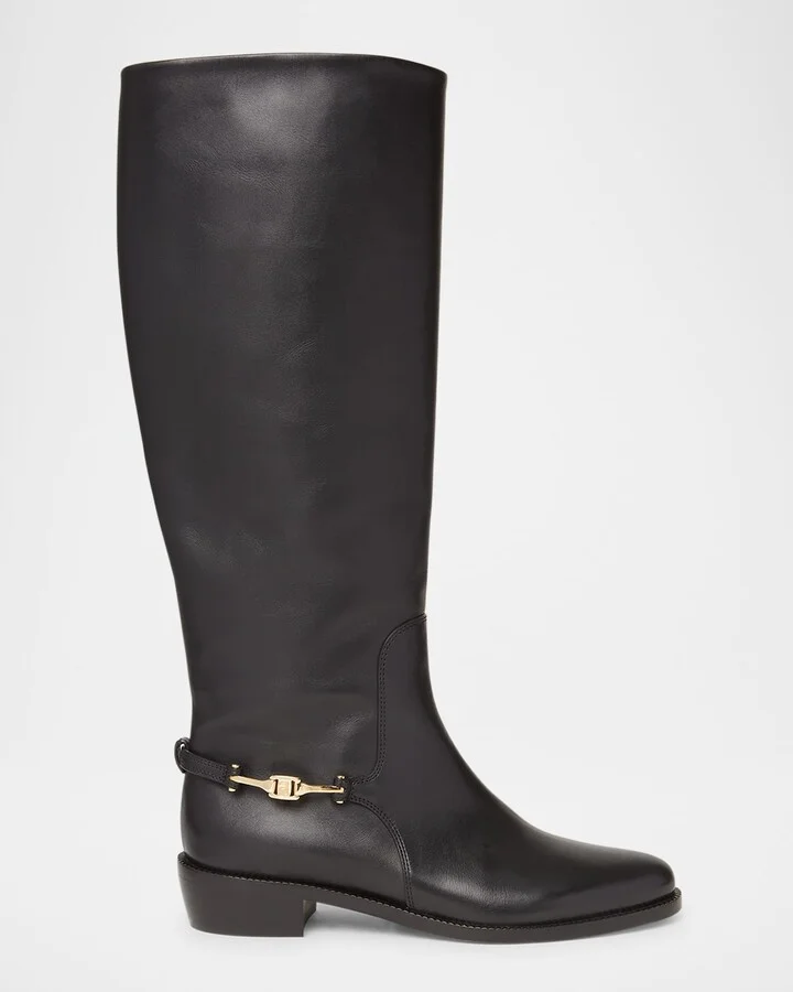 Therma Leather Metal-Strap Riding Boots