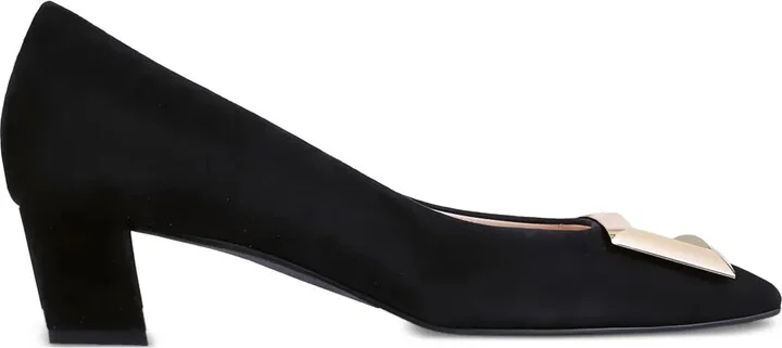 Thilda block-heel suede pumps